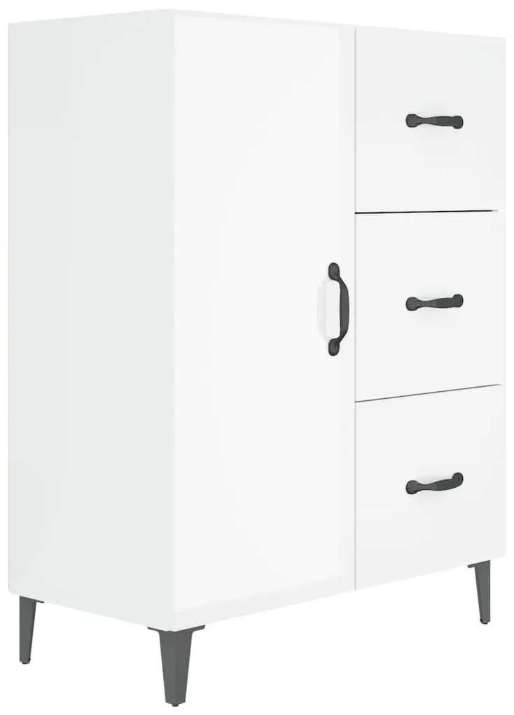 Credenza 69,5x34x90 cm in legno multistrato bianco lucido