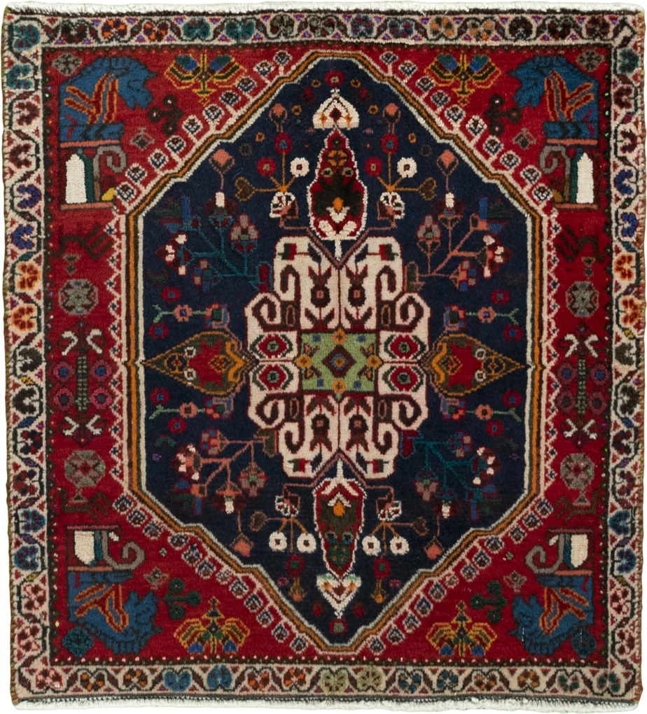 Shiraz Tappeto persiano 70 x 60 Blu (Iran) Annodato A Mano