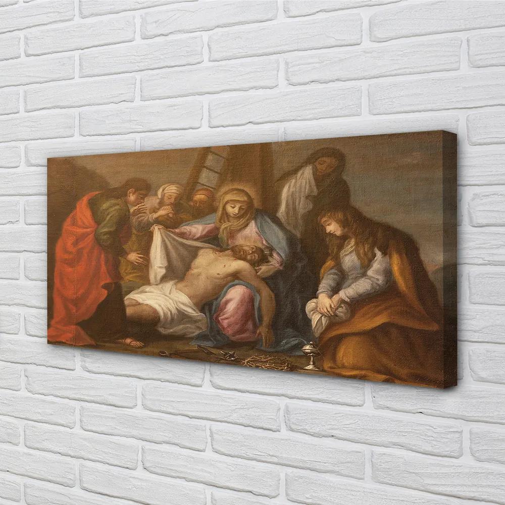Foto quadro su tela Gesù crocifisso 100x50 cm