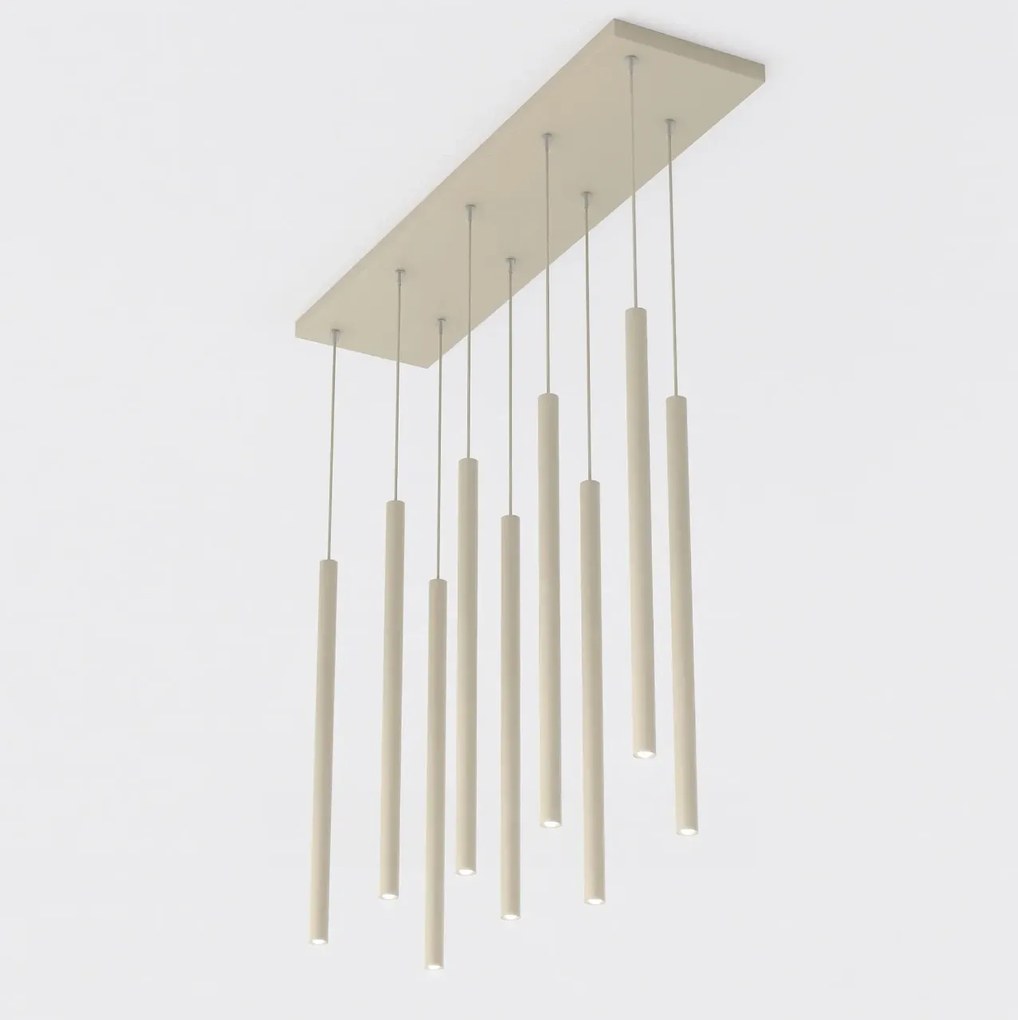 Lampadario a Sospensione in Acciaio SELTER 9 Mokka 9xG9