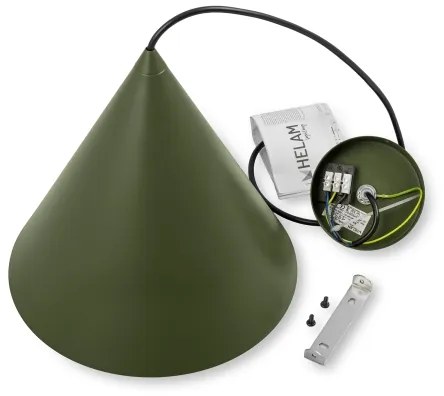 Lampada a sospensione ETNA II con cavo 1xE27/15W/230V Ø 25 cm verde