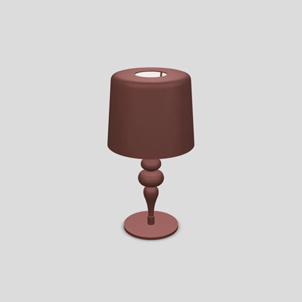 Lampada Da Scrivania Contemporanea Eva D30Cm In Plastica Rosso Alluminio 1 Luce