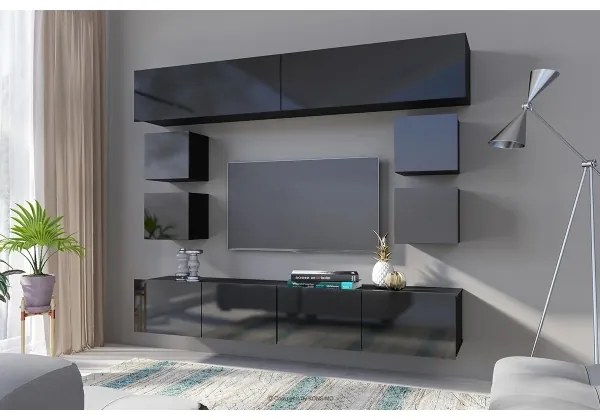 Armadio a muro PAVO 34x34 cm nero lucido