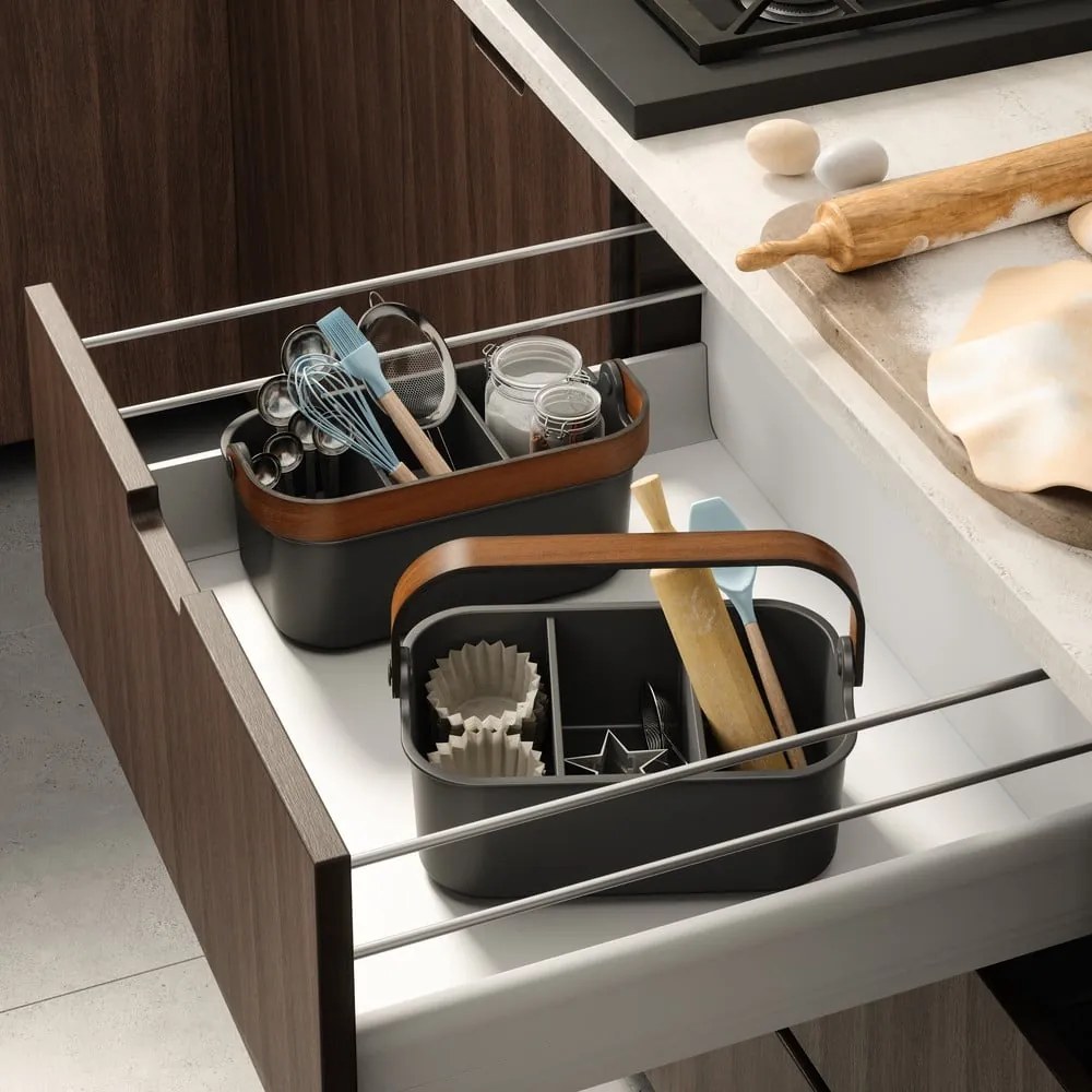 Organizer da bagno nero in plastica riciclata Bellwood - Umbra