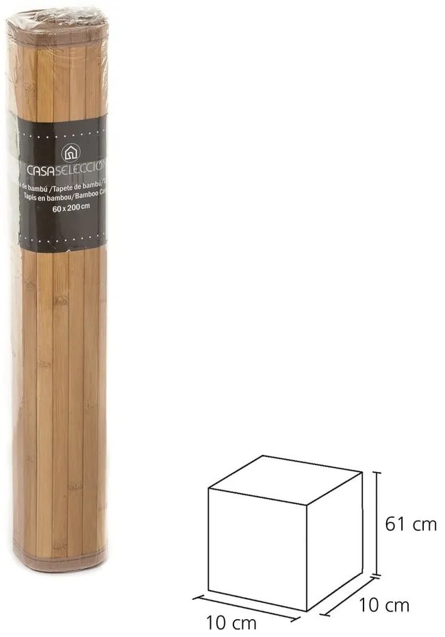 Passatoia in bambù di colore marrone-senape 60x200 cm - Casa Selección