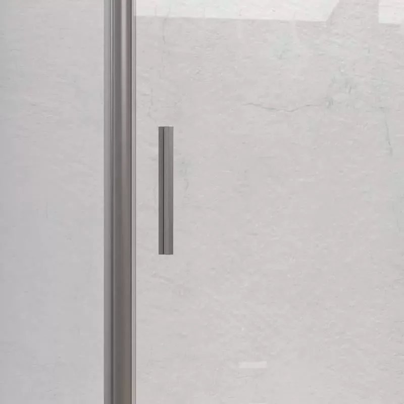 Kamalu - Box doccia angolare 80x140 telaio argento opaco scorrevole | KE-4000A