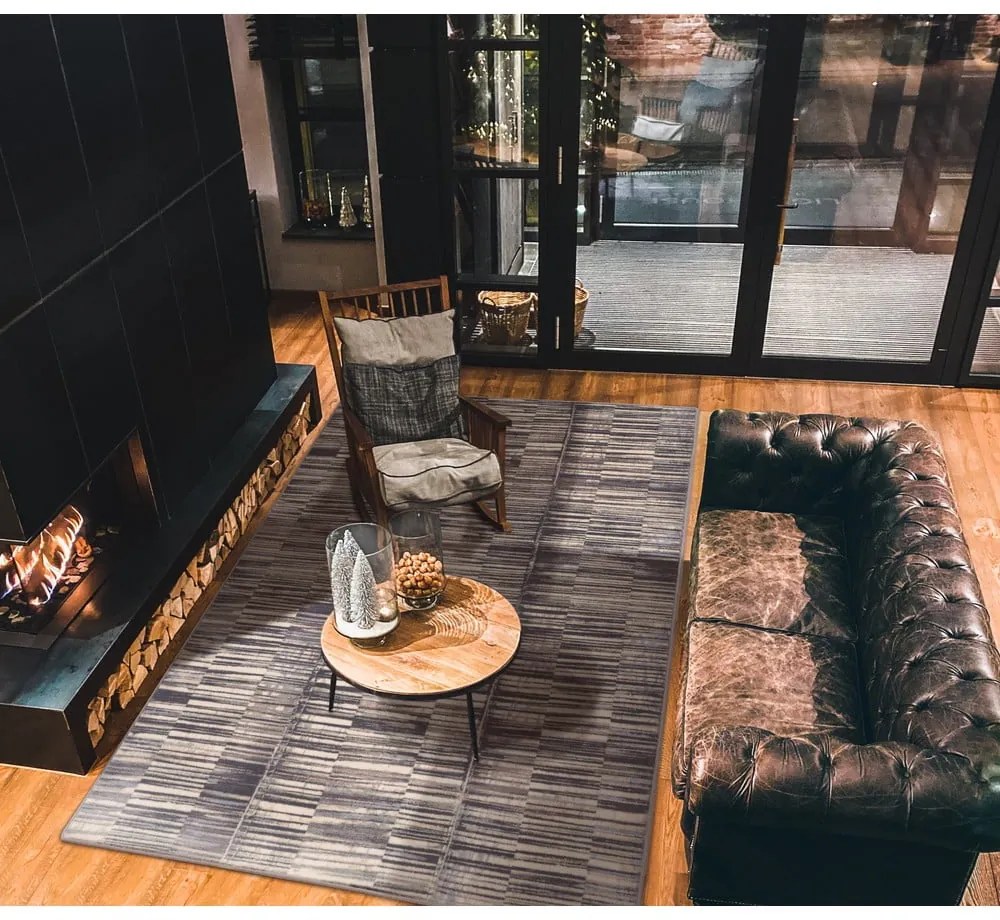 Tappeto in lana grigio 160x240 cm Grids - Agnella