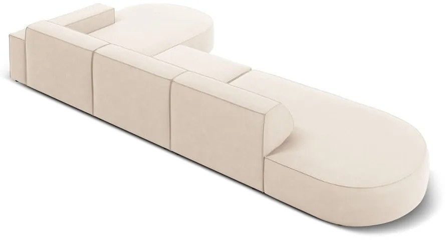 Divano angolare in velluto beige (angolo destro) Jodie - Micadoni Home