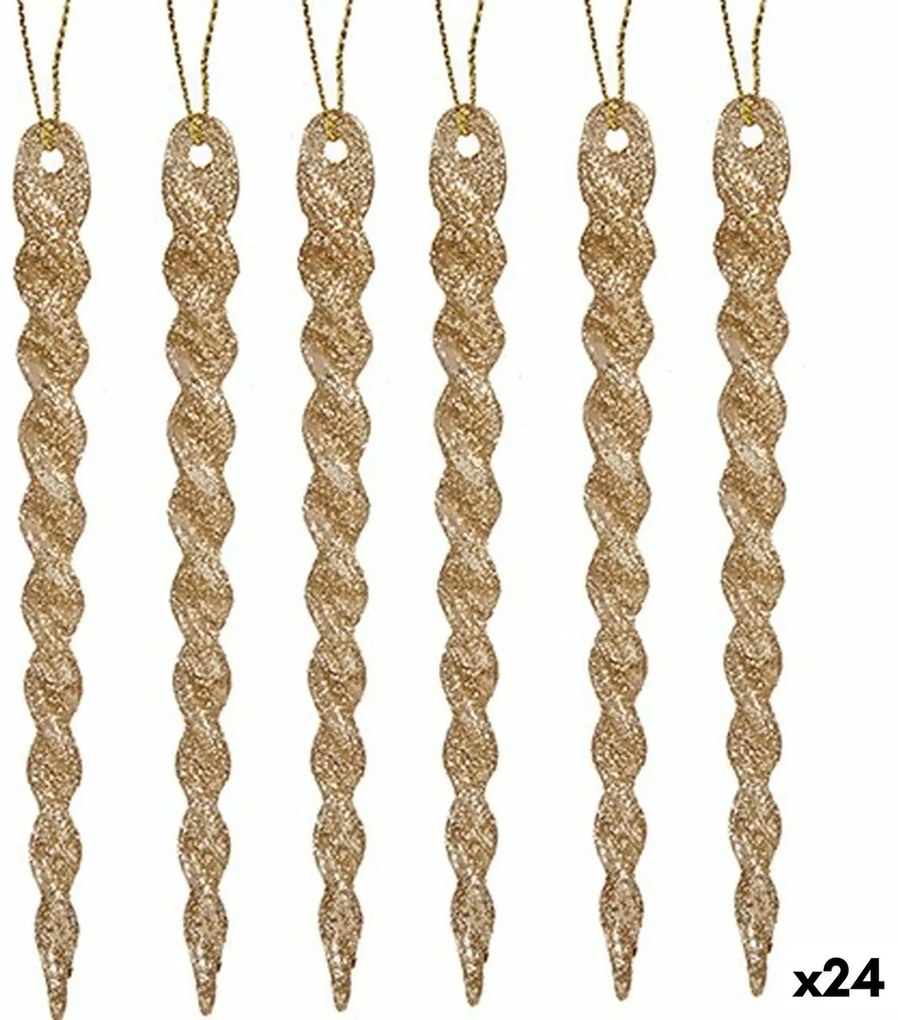 Set di Addobbi di Natale Champagne Plastica Porporina 13,5 x 1 x 5,5 cm (24 Unità)