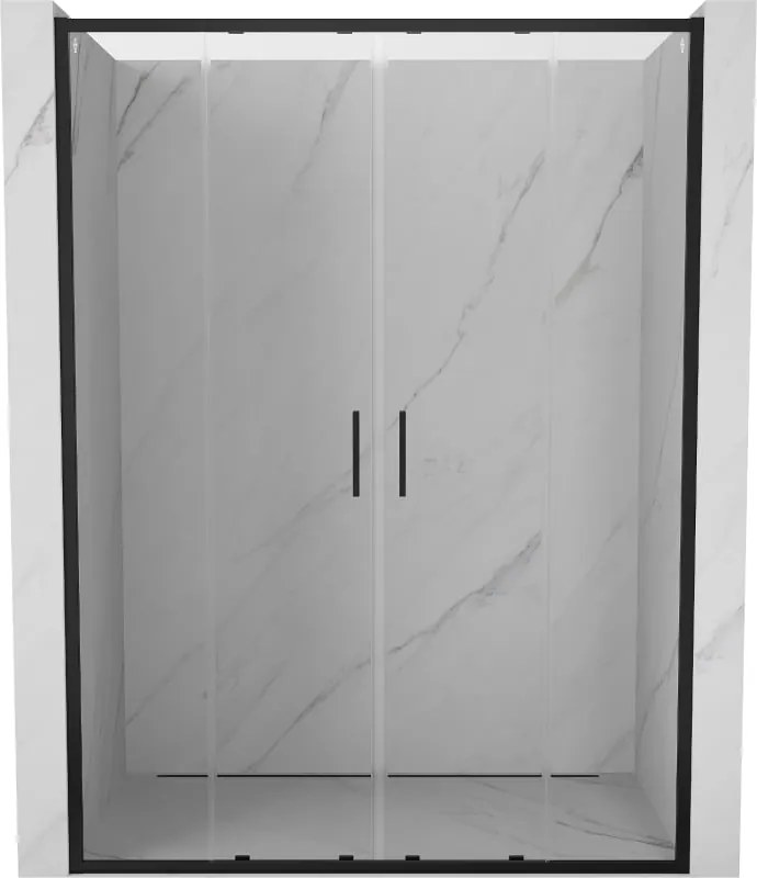 Mexen Exo porta doccia doppia scorrevole 140 cm, trasparente, nero - 8152-140-000-70-00