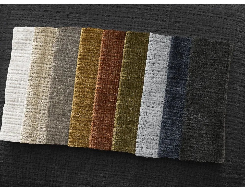 Divano angolare nero (con penisola a destra/con chaise lounge) con rivestimento in ciniglia Leonore – Bobochic Paris