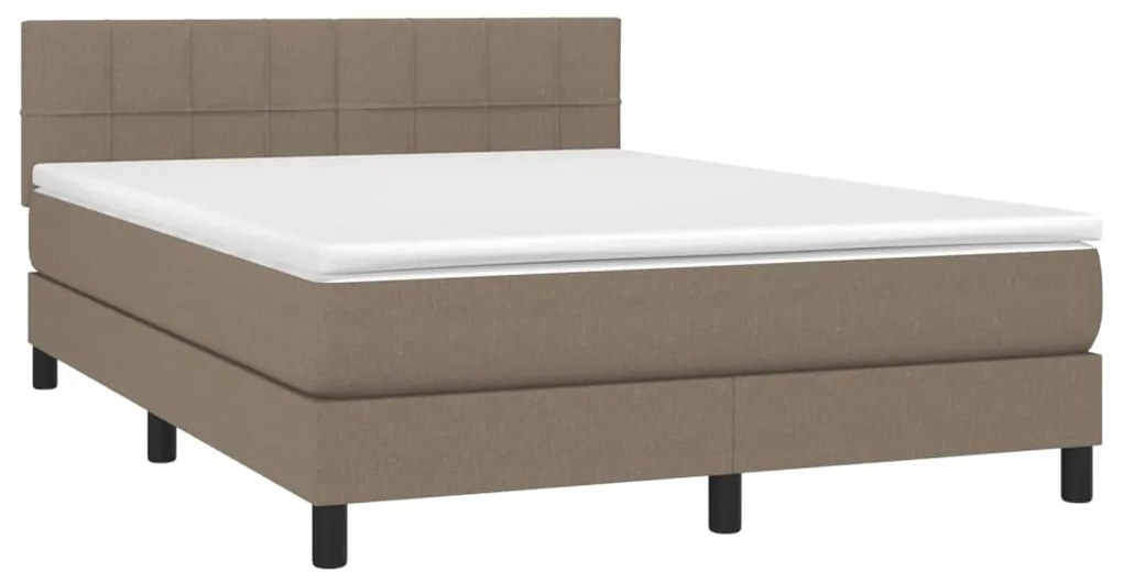 Giroletto a molle con materasso tortora 140x200 cm in tessuto