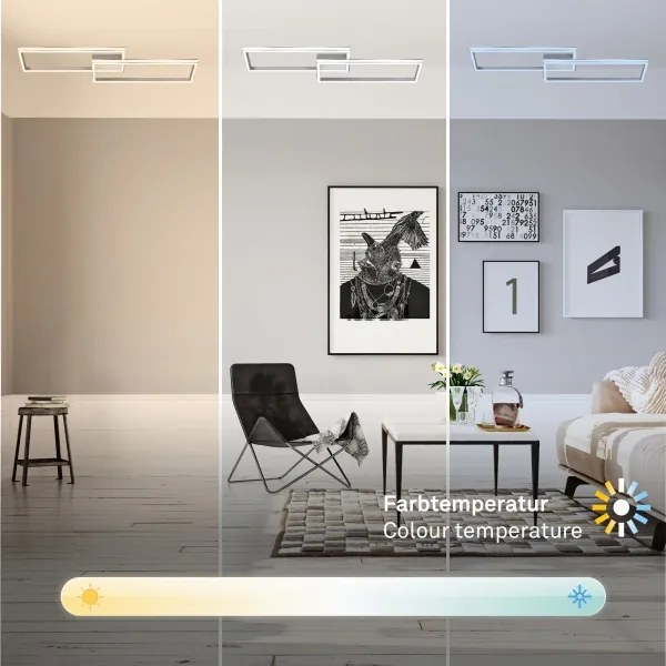 Briloner 3761019 - Plafoniera LED dimmerabile LED/45W/230V 2700-6500K + telecomando, cromo opaco