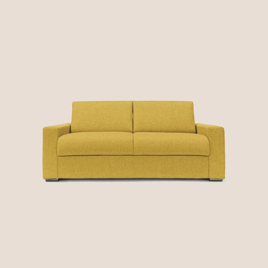 Nixon Divano letto matrimoniale con materasso 20 cm in tessuto impermeabile T03 giallo