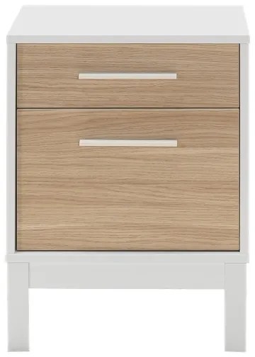 Comodino 60x45 cm bianco/marrone