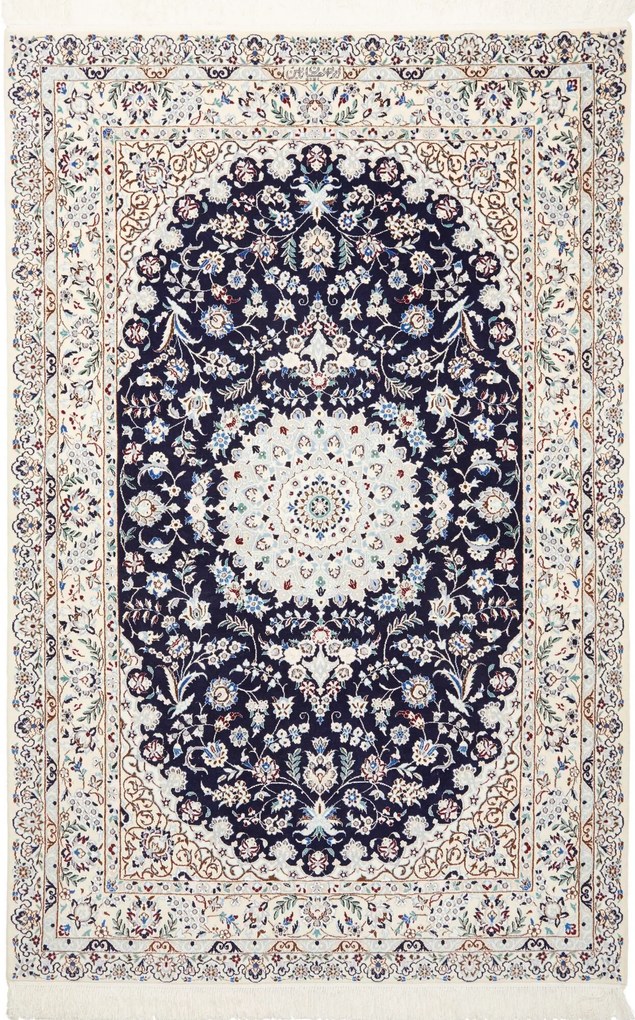 Nain Tappeto 180 x 120 Blu (Iran) Annodato A Mano