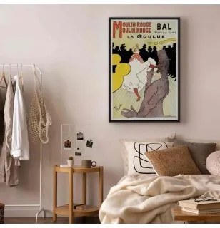 Quadro - Moulin Rouge - La Goulue In cornice nera di legno 60x90