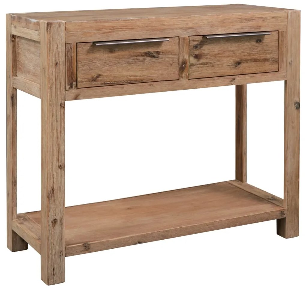 Tavolo Consolle 82x33x73 Cm İn Legno Massello Di Acacia /