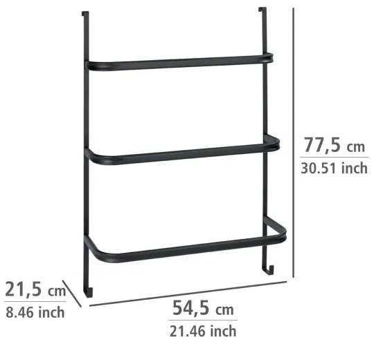 WENKO 24026100 - Porta asciugamani IRPINIA 54,5x77,5 cm nero
