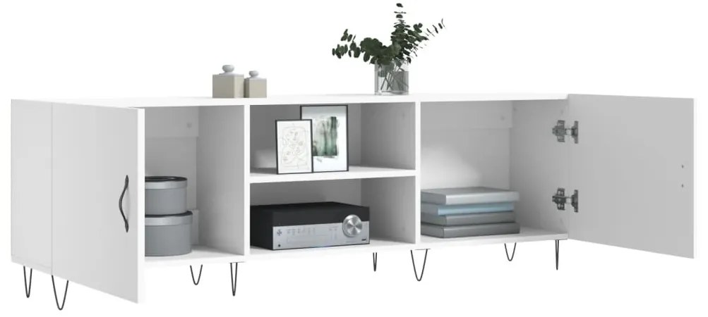 Mobile porta tv bianco 150x30x50 cm in legno multistrato