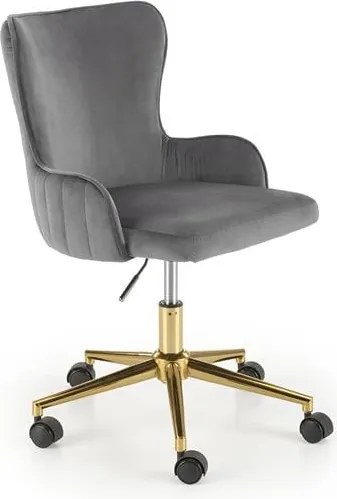 Sedia da ufficio Timoteo in velluto grigio