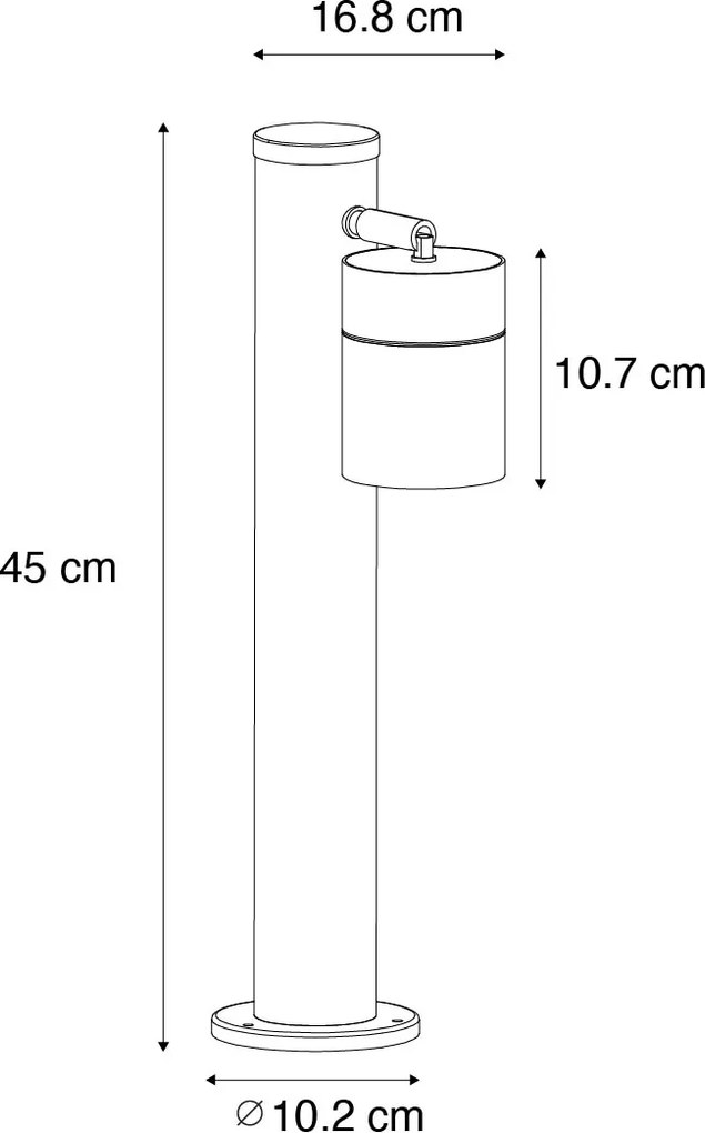 Lampada da esterno nera 45 cm AR70 orientabile IP44 - Solo