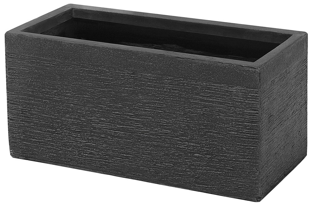 Vaso rettangolare nero da esterno 50 x 23 x 24 cm MYRA Beliani