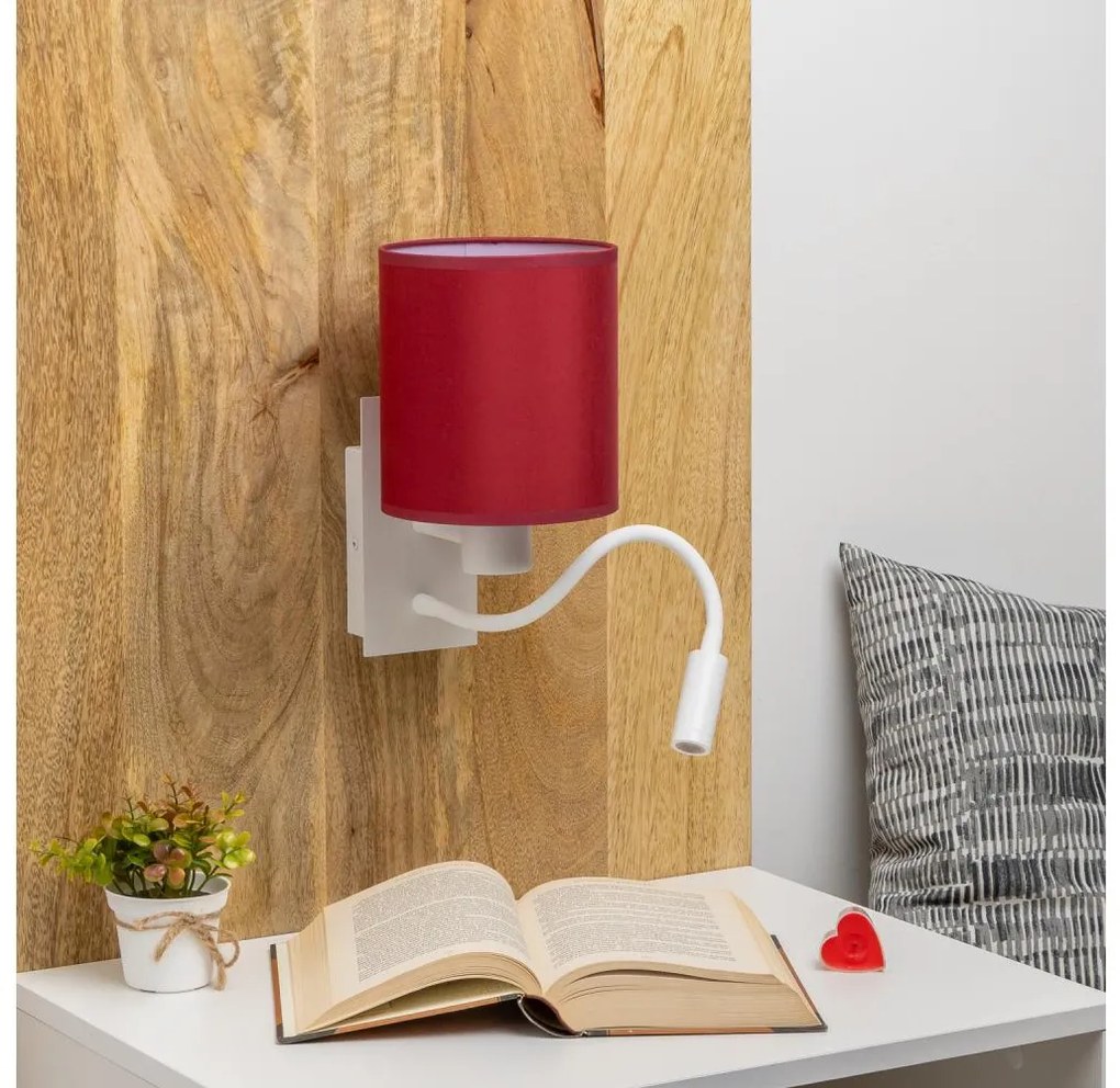 Brilagi-Applique a LED NUBILA 1xE27/25W/230V+LED/3W bianco/Pompeiana rosso