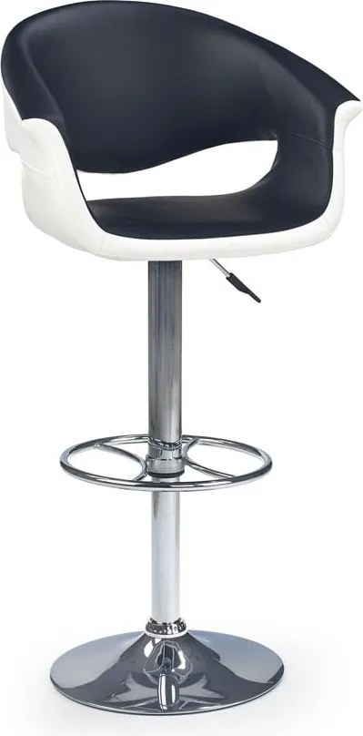 Sgabello da bar H-46 in bianco/nero
