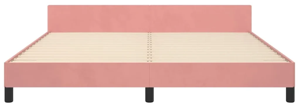 Giroletto con testiera rosa 160x200 cm in velluto