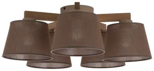 Brilagi - Lampadario a plafone LATTE SABIA 5xE27/15W/230V pino/marrone