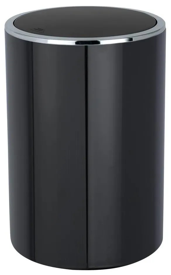 WENKO 22558100 - Cestino INCA 18,5x25,5 cm nero/cromo lucido