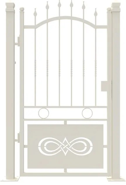 Cancello manuale con serratura elettrica Lavaredo in ferro, apertura a sinistra, L 104.5, H 180-195 cm, di colore bianco