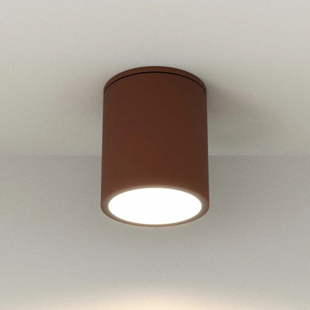 Applique da soffitto Cilindrica PAR30 IP54 in Alluminio e Vetro - Corten Colore del corpo Bianco