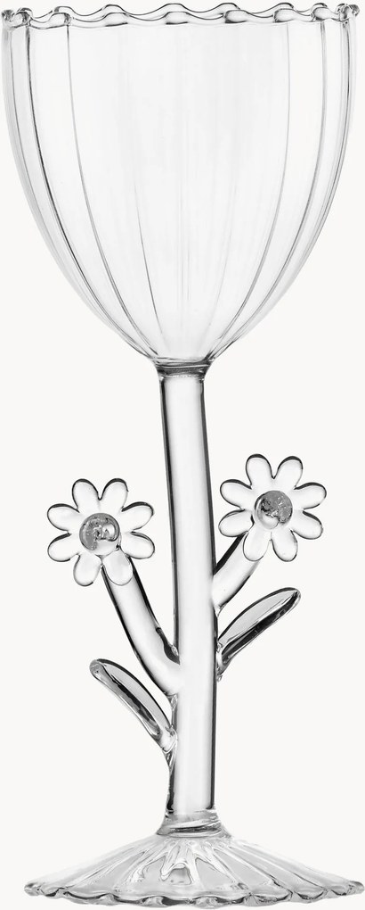Bicchiere da vino fatto a mano in vetro borosilicato Botanica