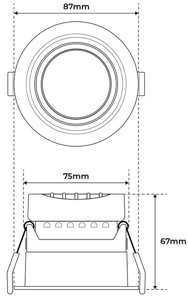 Faro LED da Incasso 12W Orientabile CRI92 Foro Ø75mm Bianco CCT UGR11 Colore Bianco Variabile CCT