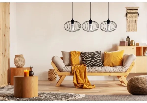 Lampadario a sospensione con filo BOCCA 3xE27/60W/230V