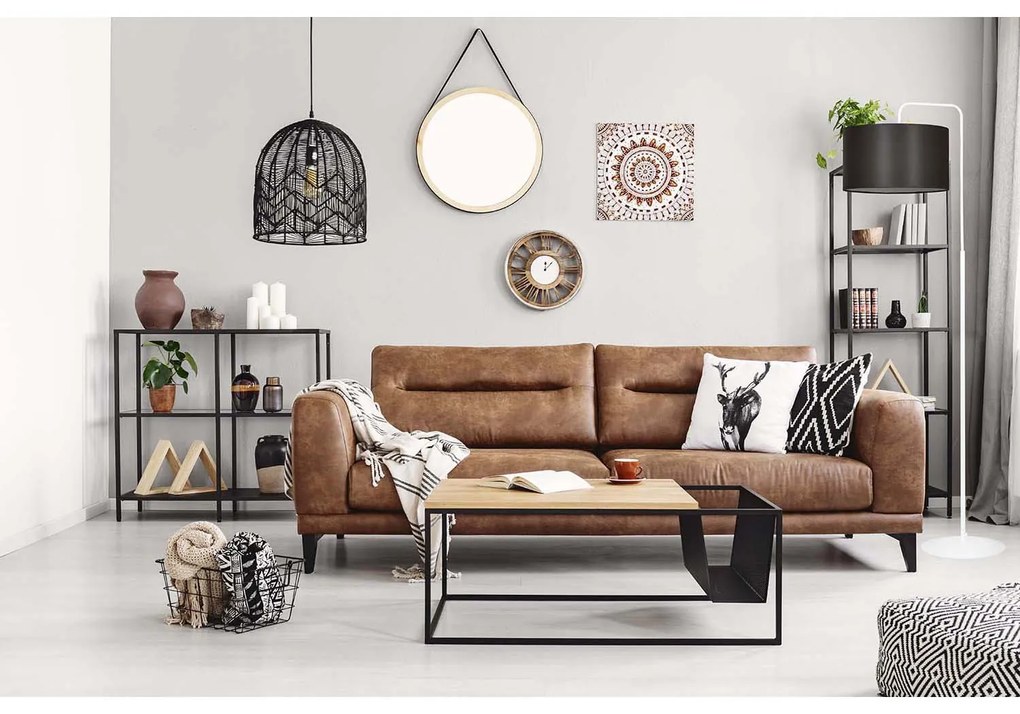 Piantana Contemporaneo Sigfrido Acciaio Bianco Marrone1 Luce E27 Ip20