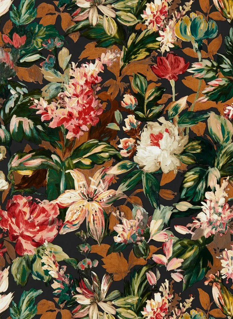 Clarke & Clarke Tapete Lilum - Russet/ Noir
