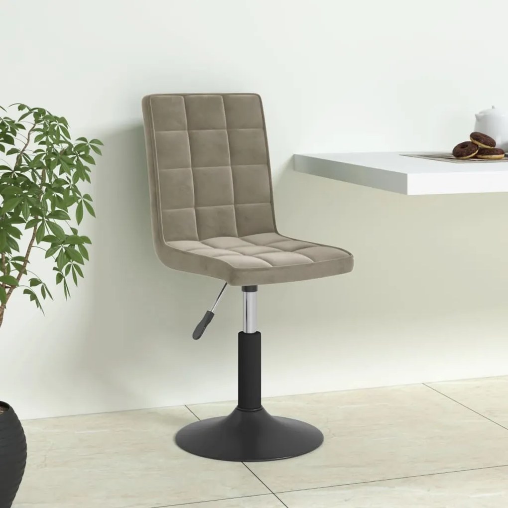 Sedie Da Pranzo Girevoli 4 Pz Grigio Chiaro İn Velluto /