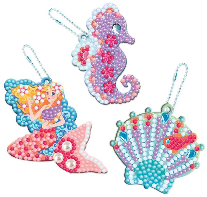 Atelier per bambini midi - 3 portachiavi con diamanti - Magic Ocean