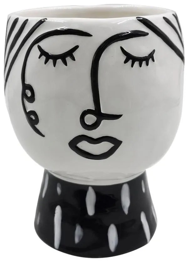Vaso in porcellana bianco/nero Face - Mauro Ferretti