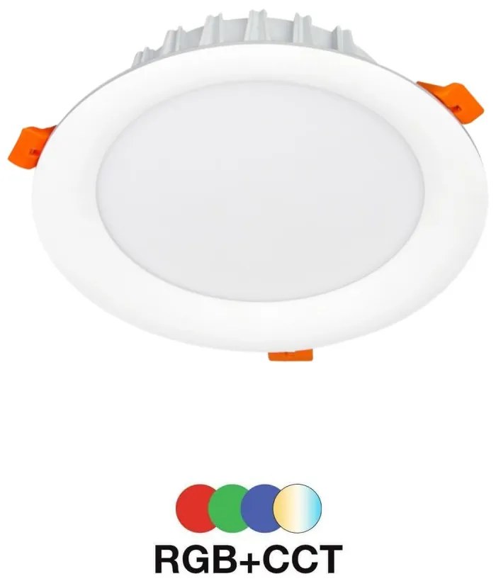 Faro da incasso 18W RGB+CCT IP20, Angolo 120°, foro Ø150 - 160 mm Colore RGB+CCT