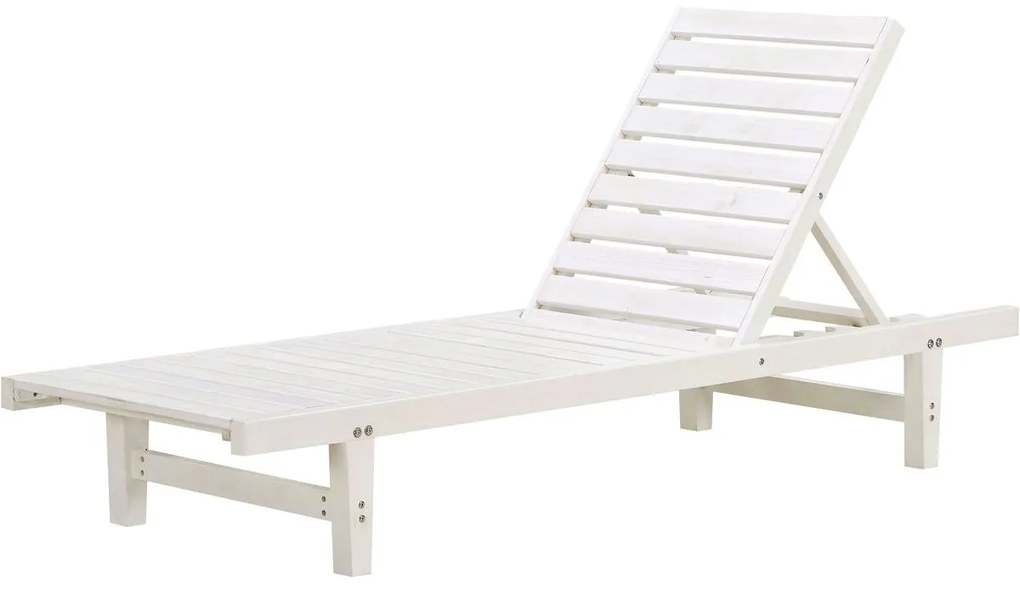 Lettino da sole in legno L194xL65xH96 Rawai colore Bianco