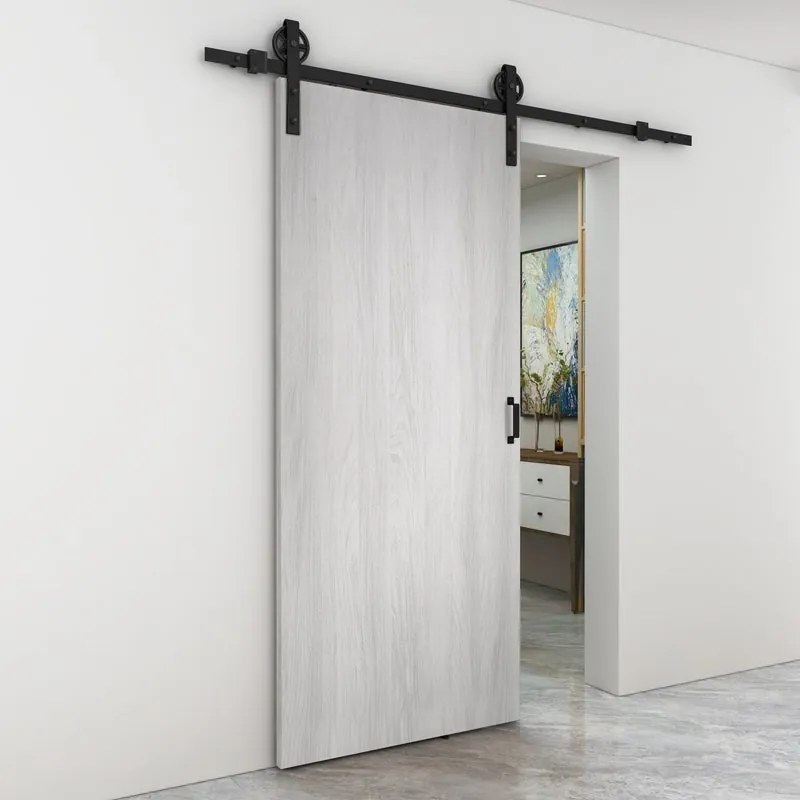 Porta scorrevole reversibile Marben in mdf bianco, L 93 x H 212 cm, con binario Rodeo