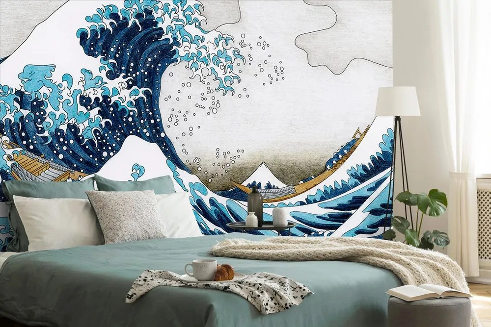 Carta da parati – Riproduzione La grande onda di Kanagawa - Katsushika Hokusai