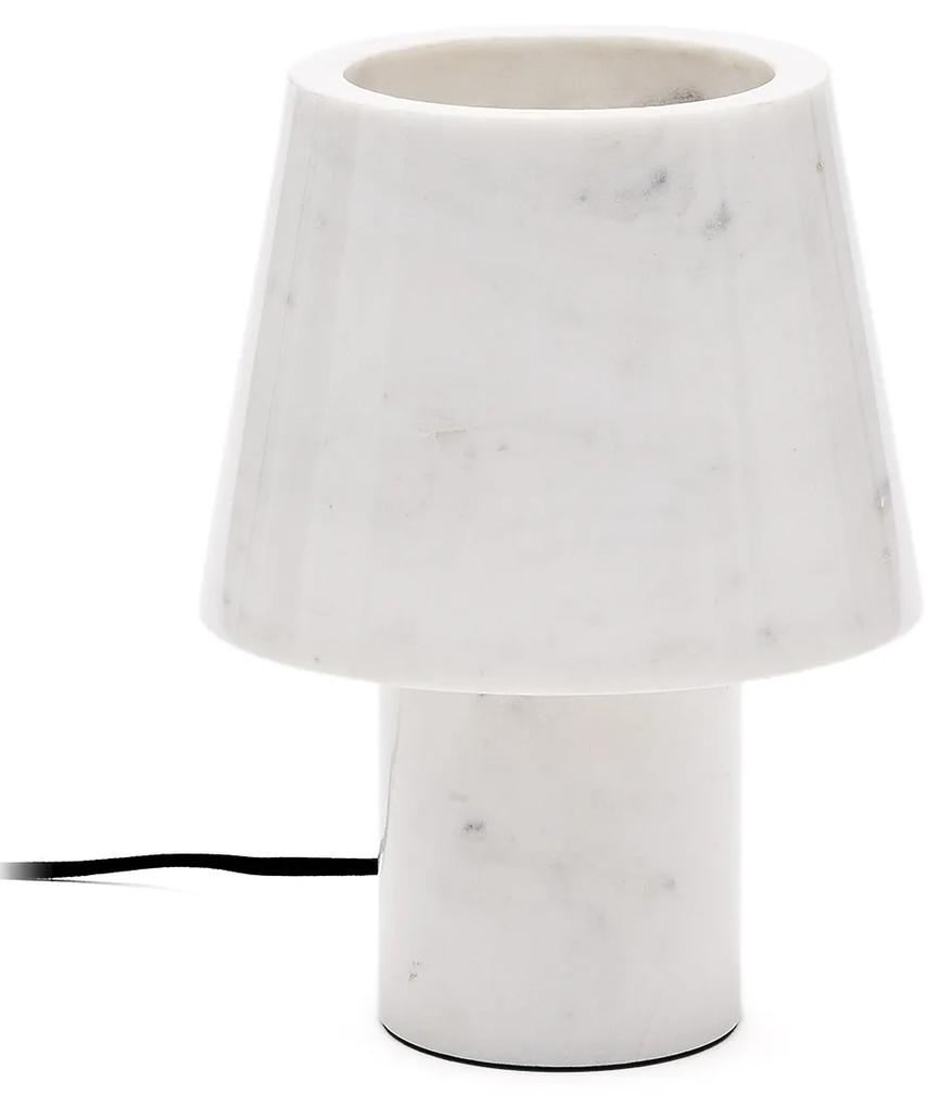 Kave Home - Lampada da tavolo Alaro in marmo bianco con adattatore UK