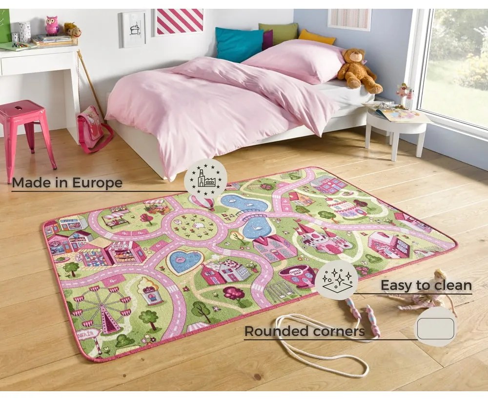 Tappeto da gioco per bambini rosa 140x200 cm Sweet Town – Hanse Home