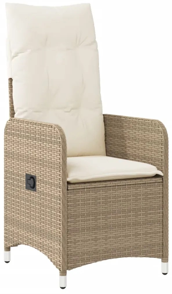 Set da bistrò da giardino 5 pz con cuscini beige in polyrattan