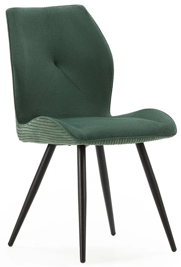 Set di 2 sedie da pranzo in velluto a coste verde Adaya - Marckeric